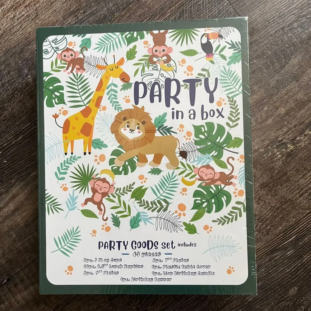 Safari Jungle Theme Party in a Box - Complete Party Goods Set for Birthday Party